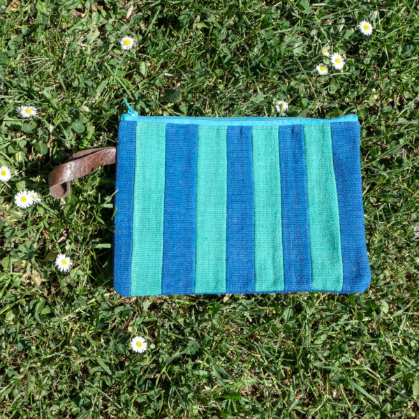 Pochette M - Bleu - vert