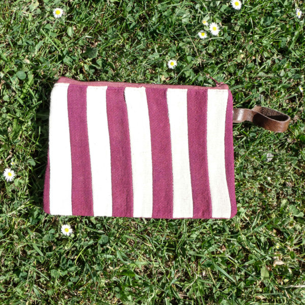 Pochette M - Pourpre- beige