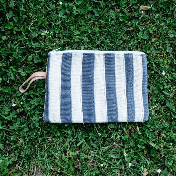 Pochette M - Gris bleu - vert