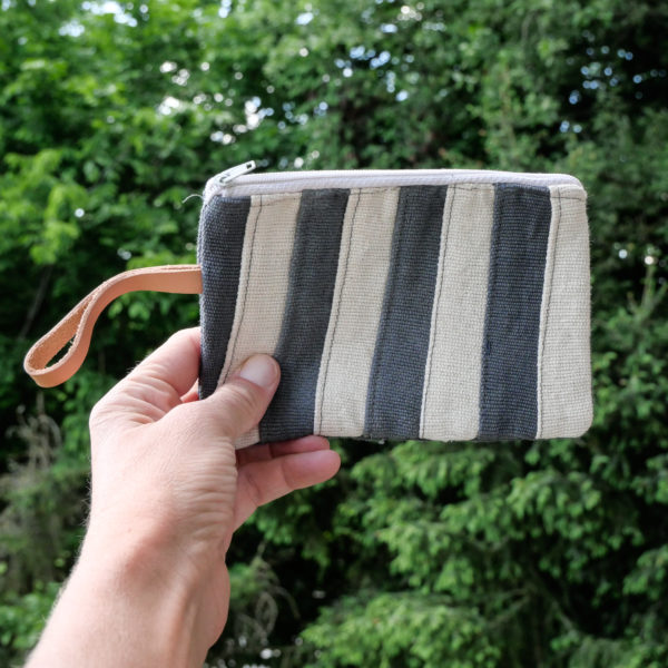 Pochette S - Gris bleu et beige