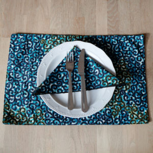 6 sets de table + 6 serviettes Blue